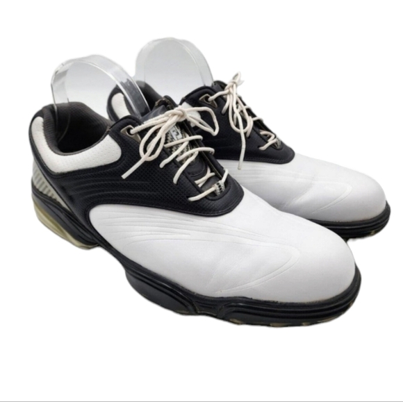 FootJoy Other - FootJoy Sport White and Black Leather Spike Golf Shoe Style 53156 Men Sz 10.5 M